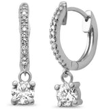 .55ct G SI 14K White Gold Diamond Dangling Hoop Earrings