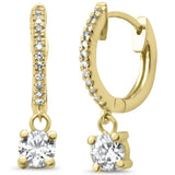 .52ct G SI 14K Yellow Gold Diamond Dangling Hoop Earrings