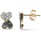 .25ct G SI 14K Yellow Gold Black & White Diamond Heart Earrings