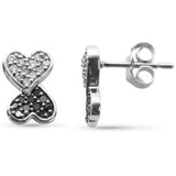 .25ct G SI 14K White Gold Black & White Diamond Heart Earrings