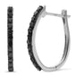 .26ct G SI 14K White Gold Black Diamond Hoop Earrings