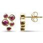 <span style="color:purple">SPECIAL!</span> 1.05ct G SI 14K Yellow Gold Diamond Bezel Set Ruby Gemstones Earrings