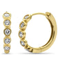 .25ct G SI 14K Yellow Gold Diamond Bezel Set Hoop Earrings