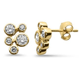 <span style="color:purple">¡ESPECIAL!</span> Pendientes estilo burbuja con diamantes engastados en bisel de oro amarillo de 14K, 0,67 ct G SI