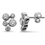 .70ct G SI 14K White Gold Diamond Bezel Set Bubble  Style Earrings
