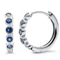 .31ct G SI 14K White Gold Blue Sapphire Gemstones Hoop Earrings