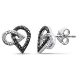 .26ct G SI 14K White Gold Double Pear Shape Black & White Diamond Earrings