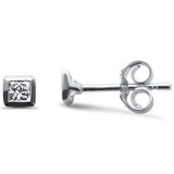 <span style="color:purple">SPECIAL!</span>.23ct G SI 14K White Gold Diamond Princess Cut Stud Earrings