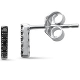 .09ct G SI 14K White Gold Black Diamond Earrings