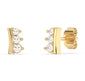 .25ct G SI 14K Yellow Gold 3-Stone Diamond Petite Earrings
