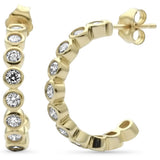 <span style="color:purple">¡ESPECIAL!</span>Pendientes de medio aro de diamante de oro amarillo de 14 quilates de 1,25 ct G SI