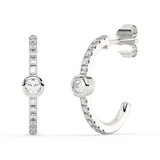 .50ct G SI 14K White Gold Diamond Half Hoop Earrings