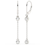 <span style="color:purple">SPECIAL!</span>.25ct G SI 14K White Gold Diamond Drop Hoop Earrings