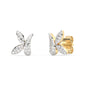 .18ct G SI 14K Yellow Gold Diamond Bunny Ears Style Earrings