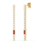 <span style="color:purple">SPECIAL!</span> 1.43ct G SI 14K Yellow Gold Diamond & Ruby Gemstones Drop Earrings