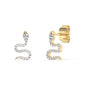 .10ct G SI 14K Yellow Gold Diamond Snake Style Earrings
