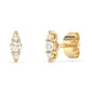 .20ct G SI 14K Yellow Gold Three Stone Diamond Petite Earrings