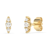 .20ct G SI 14K Yellow Gold Three Stone Diamond Petite Earrings