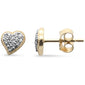 .13ct G SI 14K Yellow Gold Diamond Heart Shape Petite Earrings