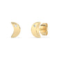 .04ct G SI 14K Yellow Gold Diamond Crescent Moon Earrings