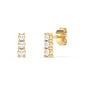 .33ct G SI 14K Yellow Gold Three Stone Diamond Petite Earrings