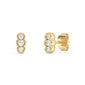.20ct G SI 14K Yellow Gold Three Stone Diamond Petite Earrings