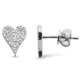 <span style="color:purple">¡ESPECIAL!</span> Pendientes de corazón de diamante de oro blanco de 14K, .37ct G SI, con cierre a presión