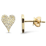 .44ct G SI 14K Yellow Gold Diamond Heart Earrings Push Back