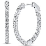 1.38ct G SI 14K White Gold Diamond Oval Shape Hoop Earrings