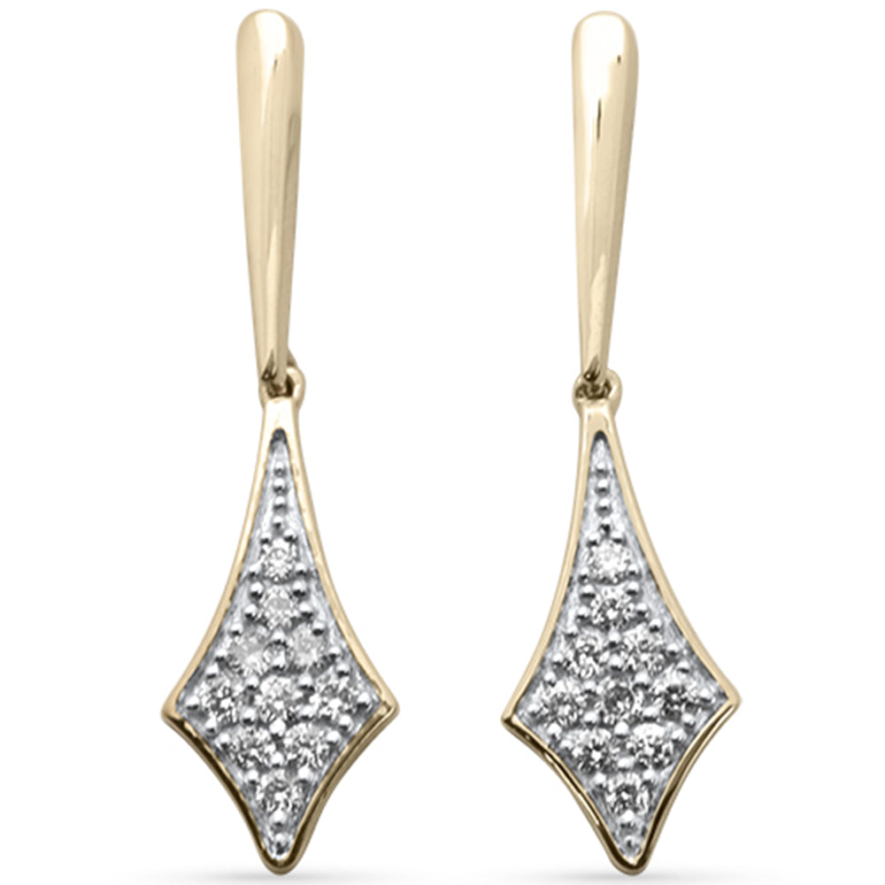 <span style="color:purple">¡ESPECIAL!</span> Pendientes colgantes de oro amarillo de 14K con diamantes de 0.24ct G SI