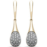 <span style="color:purple">¡ESPECIAL!</span> Aretes colgantes de oro amarillo de 14K con diamante de .48ct G SI