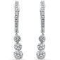 <span style="color:purple">SPECIAL!</span> .33ct G SI 14K White Gold Diamond Hoop Dangling Earrings