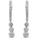 .33ct G SI 14K White Gold Diamond Hoop Dangling Earrings
