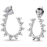 <span style="color:purple">¡ESPECIAL!</span> Pendientes de aro en J de diamante de oro blanco de 14K, 1.07ct G SI