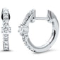 .23ct G SI 14K White Gold Diamond Petite Hoop Earrings