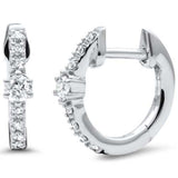 <span style="color:purple">SPECIAL!</span> .23ct G SI 14K White Gold Diamond Petite Hoop Earrings