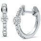 .18ct G SI 14K White Gold Diamond Petite Hoop Earrings