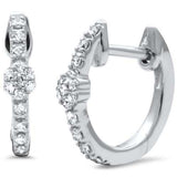 <span style="color:purple">SPECIAL!</span> .18ct G SI 14K White Gold Diamond Petite Hoop Earrings