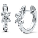 .20ct G SI 14K White Gold Diamond Petite Hoop Earrings