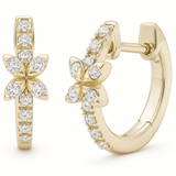 .19ct G SI 14K Yellow Gold Diamond Petite Hoop Earrings