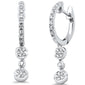 <span style="color:purple">SPECIAL!</span>.27ct G SI 14K White Gold Diamond Dangling Hoop Earrings