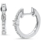 .14ct G SI 14K White Gold Diamond Petite Hoop Earrings