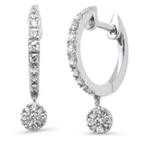 <span style="color:purple">¡ESPECIAL!</span> Aretes de aro colgantes de oro blanco de 14 quilates con diamantes de 0,25 ct G SI