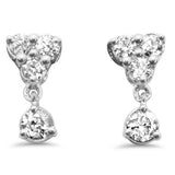 Pendientes pequeños colgantes de diamante de oro blanco de 14K con .14ct G SI