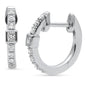 .16ct G SI 14K White Gold Diamond Petite Hoop Earrings