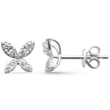 .34ct G SI 14K White Gold Diamond Flower Earrings