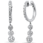 <span style="color:purple">SPECIAL!</span> .34ct G SI 14K White Gold Diamond Dangling Hoop Earrings