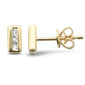 .08ct G SI 14K Yellow Gold Baguette Diamond Earrings