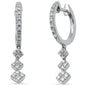 <span style="color:purple">SPECIAL!</span> .33ct G SI 14K White Gold Diamond Dangling Hoop Earrings