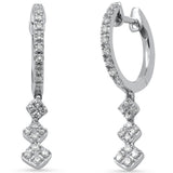 <span style="color:purple">SPECIAL!</span> .33ct G SI 14K White Gold Diamond Dangling Hoop Earrings